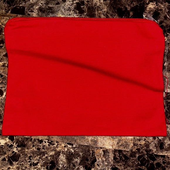 NWOT Women’s Makeup Accessory Red Cosmetic Bag With Fun Saying-WakeUp And Makeup - Picture 3 of 12